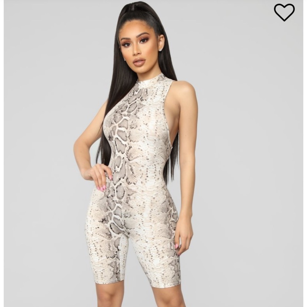 Sneak Up On You Snake Print Biker Romper
